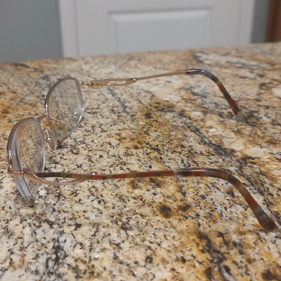 Bulova Alamosa Eyeglasses Frame Women's Rose Gold Half Rim Rectangular 52-17-135 - Picture 4 of 10